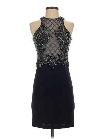 Pre-owned Basix Black Label Cocktail Dress In Blue