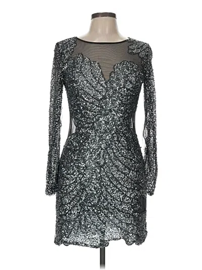 Pre-owned Basix Black Label Cocktail Dress In Silver