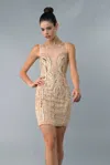 Basix Black Label Cocktail Dress With Bead And Sequin