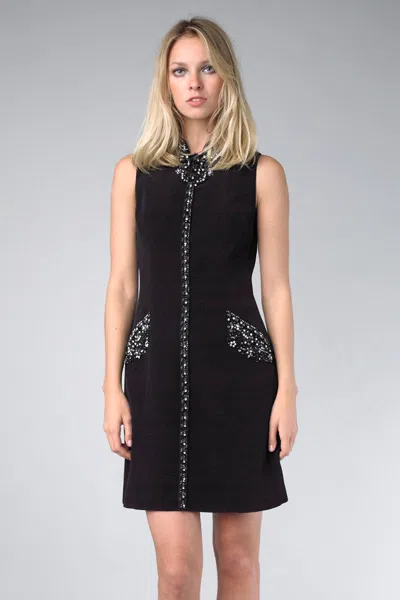 Basix Black Label Crystal-embellished Black Sheath Dress