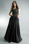 Basix Black Label Dress With Pleated Torso And Pockets