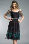 Basix Black Label Embroidere Cocktail Dress