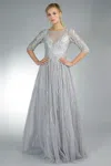 Basix Black Label Embroidered Evening Dress