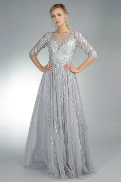 Basix Black Label Embroidered Evening Dress
