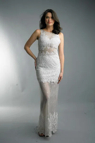Basix Black Label Embroidered Evening Gown In Multi