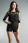 Basix Black Label Embroidered Romper In Animal Print