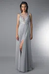 Basix Black Label Embroidered Sleeveless Gown