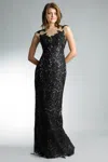 Basix Black Label Embroidered Sleeveless Gown