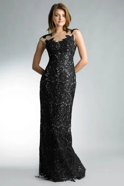 Basix Black Label Embroidered Sleeveless Gown