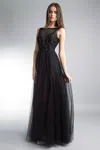 Basix Black Label Embroidered Sleeveless Gown