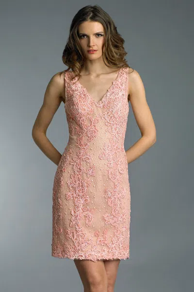 Basix Black Label Emebroidered Cocktail Dress In Pink