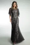 Basix Black Label Evening Gown With Short Sleeves
