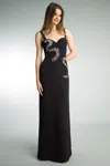 Basix Black Label Evening Gown With Shoulder Straps In Multi