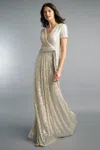 Basix Black Label Faux Side Wrap Sequin Gown