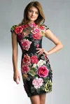 Basix Black Label Floral Applicque Dress By  In Multi