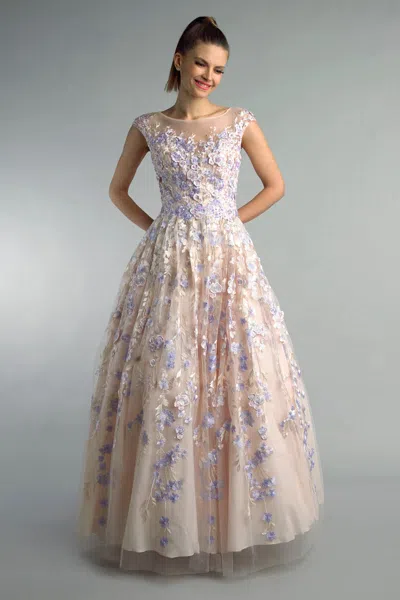 Basix Black Label Floral Applique Gown In White