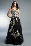 Basix Black Label Floral Embroidered Sleeveless A Line Gown