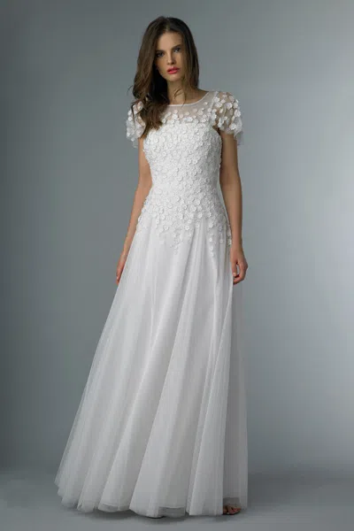 Basix Black Label Floral Illusion Gown In White
