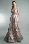 Basix Black Label Floral Motif Gown By
