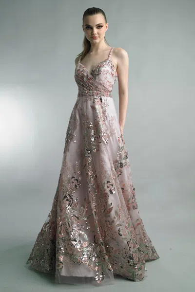 Basix Black Label Floral Motif Gown By