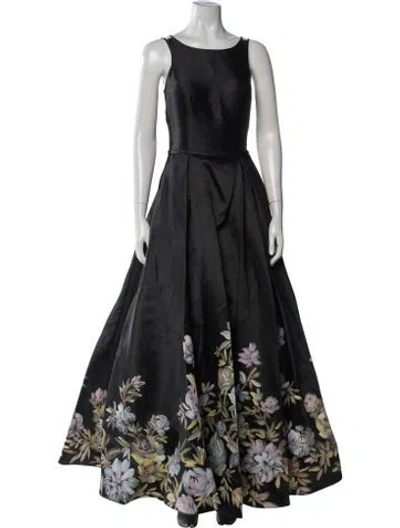 Pre-owned Basix Black Label Floral Print Long Dress In Multicolor