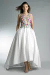 Basix Black Label Floral Top Evening Gown