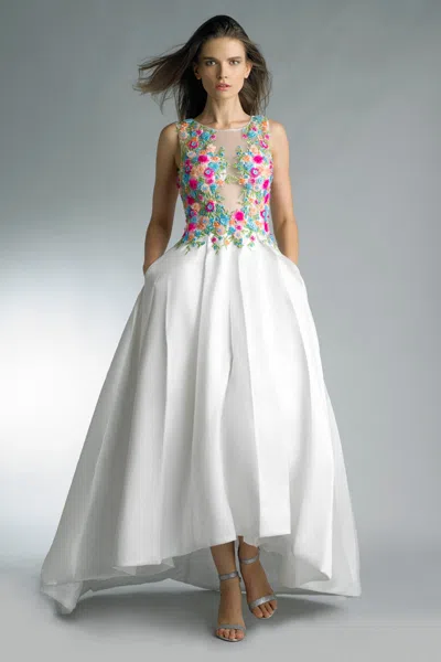 Basix Black Label Floral Top Evening Gown