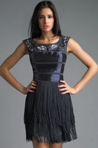 Basix Black Label Fringed Art Deco Dress