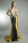 Basix Black Label Fringed Evening Gown