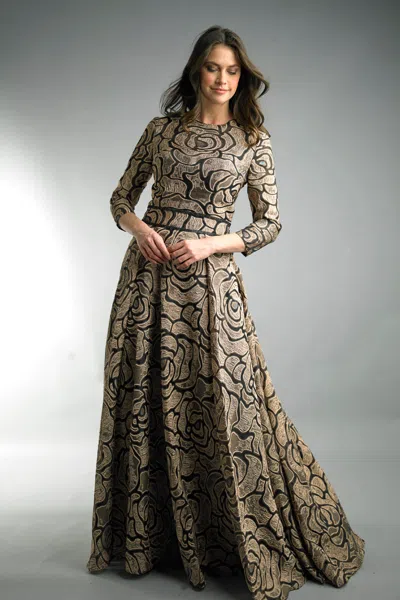 Basix Black Label Fully Covered Evening Dress In Multi