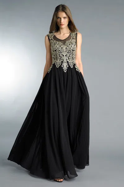 Basix Black Label Gold Applicque Ballgown