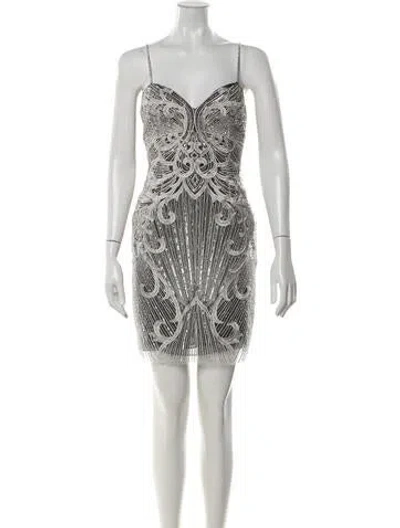 Pre-owned Basix Black Label Graphic Print Mini Dress In Multicolor