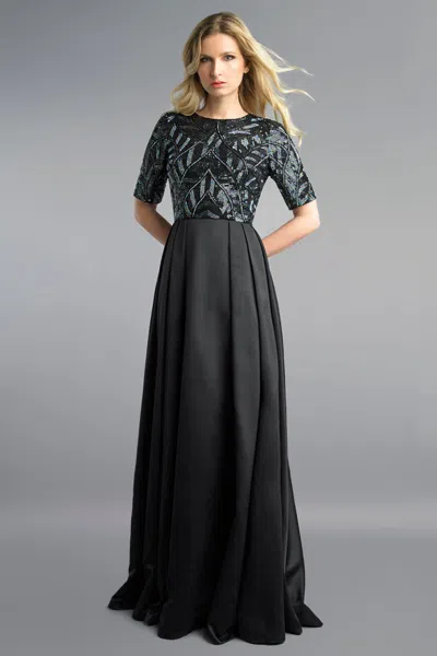 Basix Black Label Half Sleeve Evening Dress