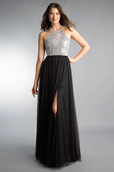 Basix Black Label Halter Evening Dress