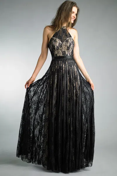 Basix Black Label Halter Evening Dress