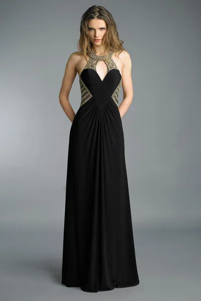 Basix Black Label Halter Evening Gown