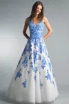 Basix Black Label Hand Painted Floral Ballgown