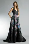 Basix Black Label Hand Painted Floral Dress In Multi