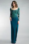 Basix Black Label Illusion Sequin Evening Gown