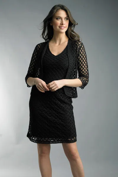 Basix Black Label Jacket And Dress Set In Black