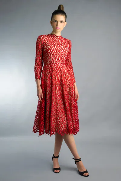 Basix Black Label Knee Length Cocktail Dress In Red