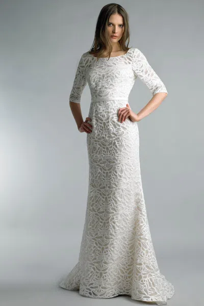 Basix Black Label Lace A-line Gown In White