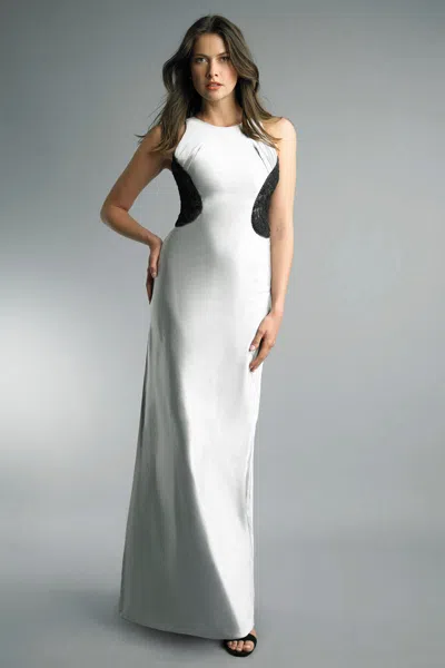 Basix Black Label Lace And Sateen Evening Dress