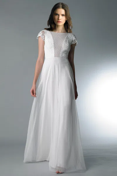 Basix Black Label Lace Cap-sleeve Gown In Multi