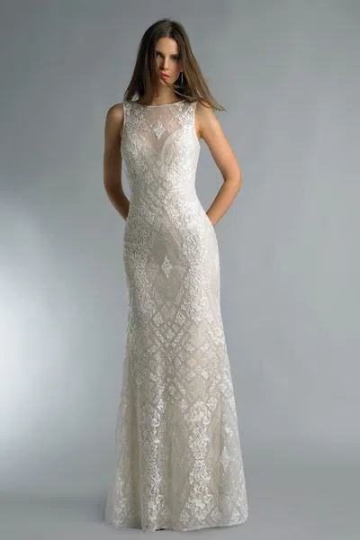 Basix Black Label Lace Illusion Gown In Multi