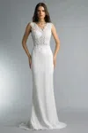 Basix Black Label Lace Illusion Gown In Multi