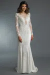Basix Black Label Lace Mermaid Gown In White