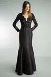 Basix Black Label Lace Top Evening Dress