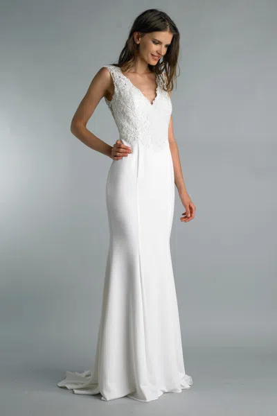 Basix Black Label Lace V-neck Gown In Multi
