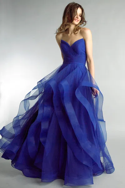 Basix Black Label Leopard Print Strapless Tulle Ballgown In Multi